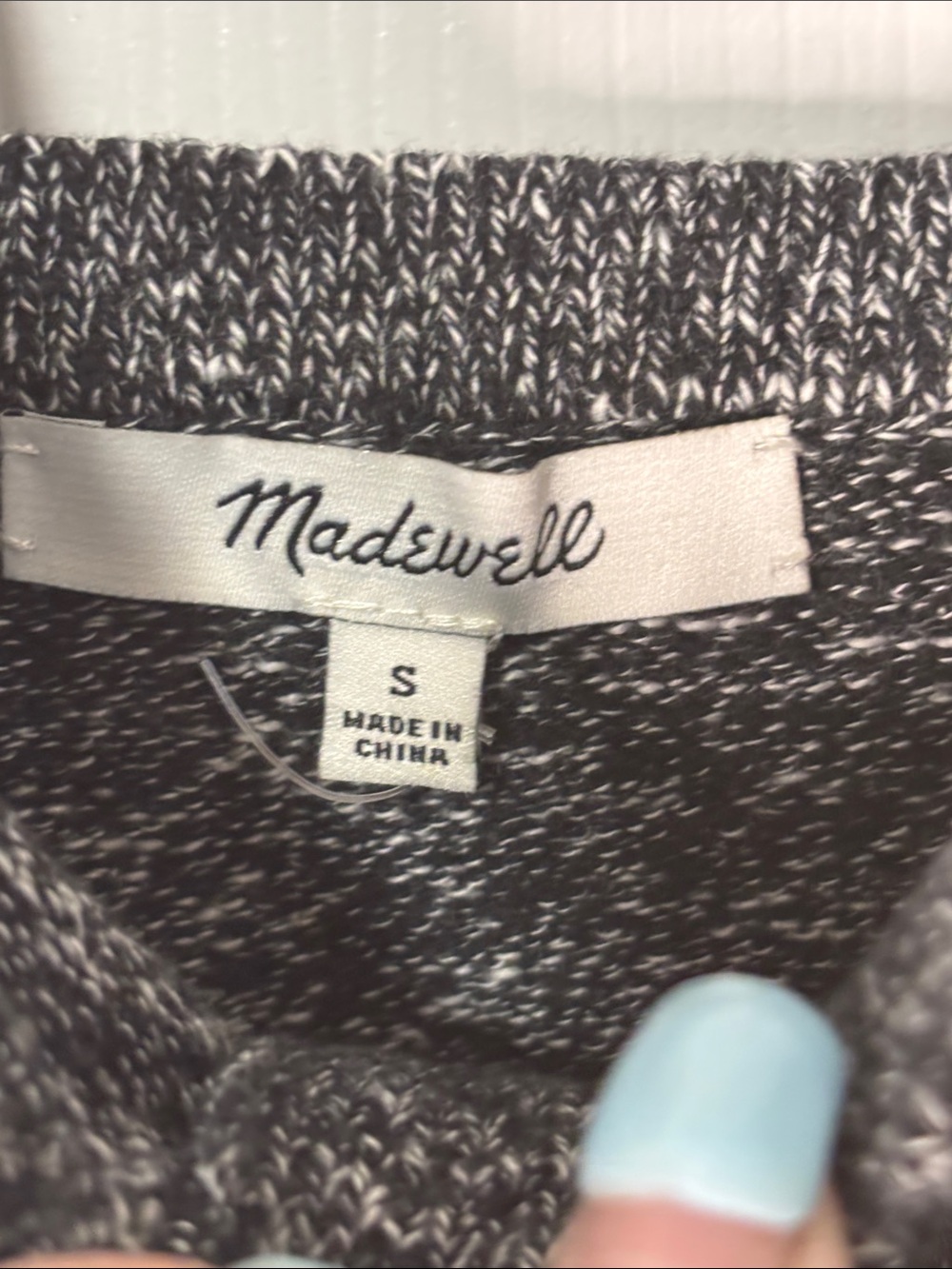Madewell Black & White Heathered Knit Top Sz S Excellent Condition - Picture 2 of 4